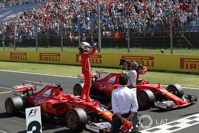 Hungría 2017: su segunda pole del año, su tercera junto a Ferrari, en doblete rojo.