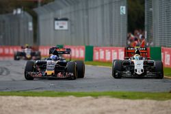 Max Verstappen, Scuderia Toro Rosso STR11 and Sergio Perez, Sahara Force India F1 VJM09