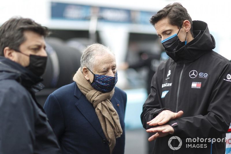 Jean Todt, presidente de la FIA, con Ian James, Team Principal, Mercedes Benz EQ