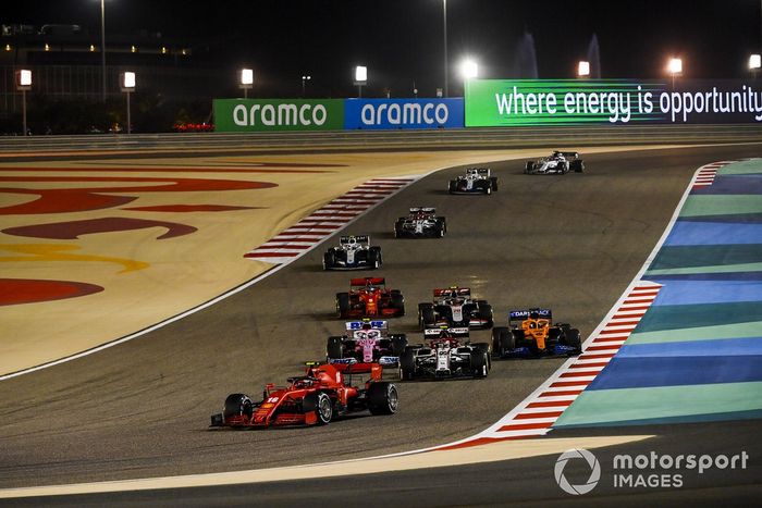 Charles Leclerc, Ferrari SF1000, Antonio Giovinazzi, Alfa Romeo Racing C39, Lance Stroll, Racing Point RP20, Carlos Sainz Jr., McLaren MCL35, Kevin Magnussen, Haas VF-20, Sebastian Vettel, Ferrari SF1000