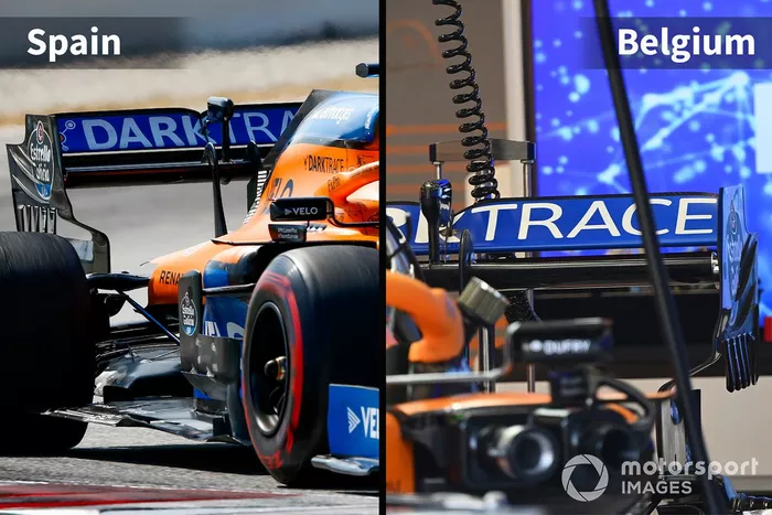 McLaren MCL35 comparación España vs. Bélgica