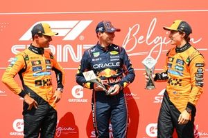 Lando Norris, McLaren, Oscar Piastri, McLaren, Max Verstappen, Red Bull Racing