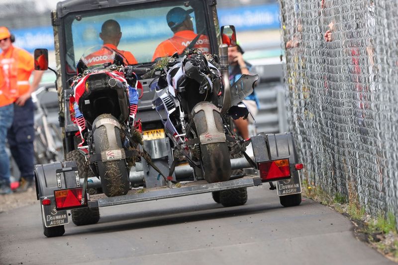 Gresini Racing et HRC Honda accidentés