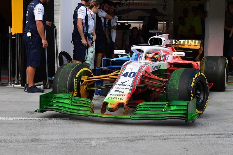 Robert Kubica, Williams FW41, con parafina en todo el coche