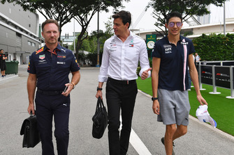 Christian Horner, Red Bull Racing Team Principal, Toto Wolff, Mercedes AMG F1 Director of Motorsport and Esteban Ocon, Racing Point Force India F1 Team