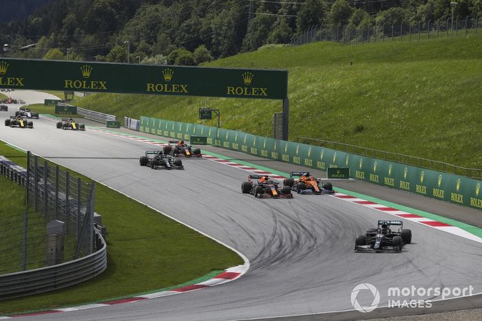 Lewis Hamilton, Mercedes F1 W11 EQ Performance, Max Verstappen, Red Bull Racing RB16, Carlos Sainz Jr., McLaren MCL35, Valtteri Bottas, Mercedes F1 W11 EQ Performance, Alex Albon, Red Bull Racing RB16