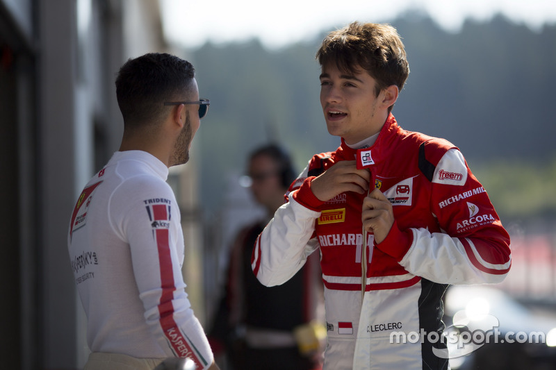 Charles Leclerc, ART Grand Prix and Antonio Fuoco, Trident