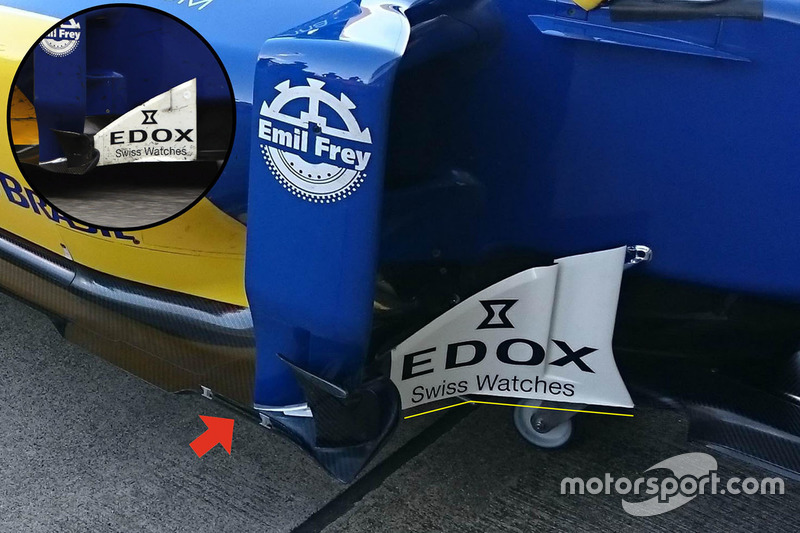 Sauber C35 bargeboards and floor detail