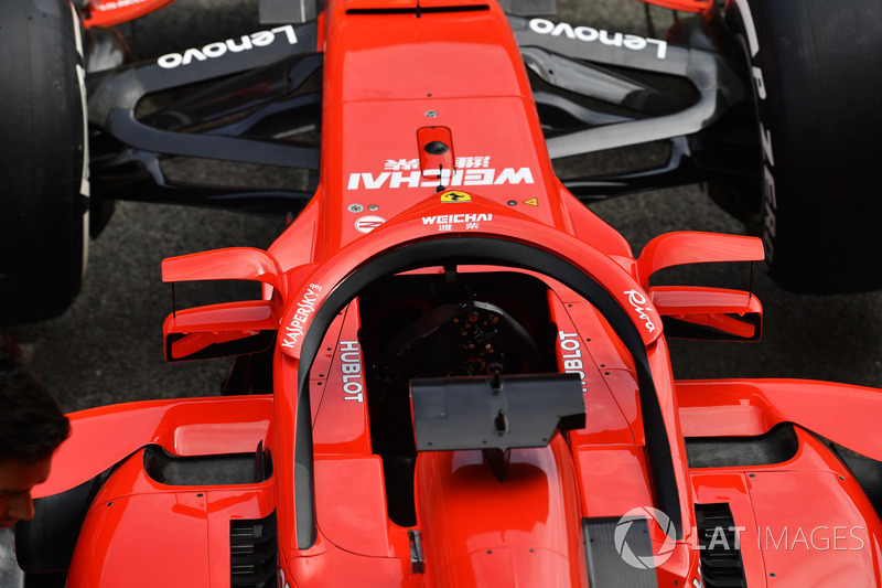 Ferrari SF71H with mirrors on halo