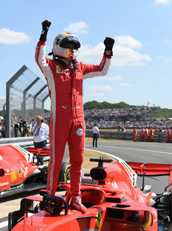 Race winner Sebastian Vettel, Ferrari celebrates in parc ferme