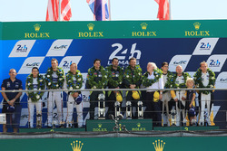 GTE Pro podium: first place Darren Turner, Jonathan Adam, Daniel Serra, Aston Martin Racing, second place Andy Priaulx, Harry Tincknell, Pipo Derani, Ford Chip Ganassi Racing, third place Jan Magnussen, Antonio Garcia, Jordan Taylor, Corvette Racing