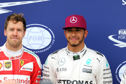 Sebastian Vettel, Scuderia Ferrari en Lewis Hamilton, Mercedes AMG F1 Team