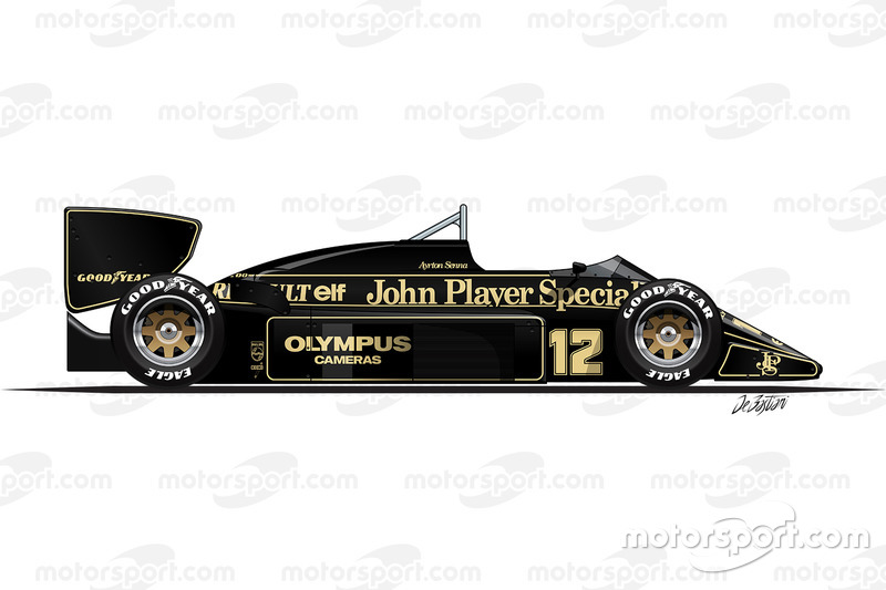 La Lotus 97T pilotée par Ayrton Senna