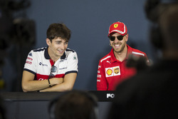 Charles Leclerc, Sauber and Sebastian Vettel, Ferrari in the Press Conference