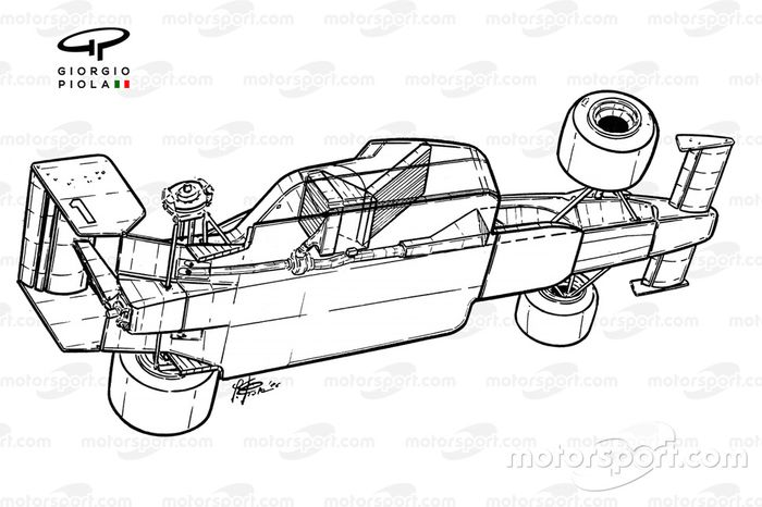 Vista inferior del McLaren MP4-2C 1986
