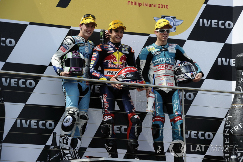 Podium : 1er Marc Márquez, 2e Pol Espargaró, 3e Nico Terol