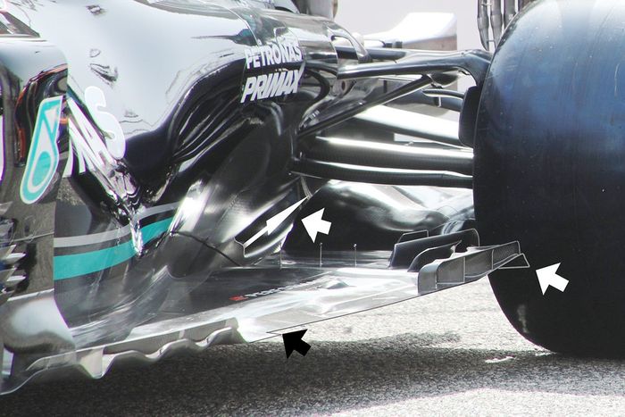 Mercedes F1 W12 detalle del piso