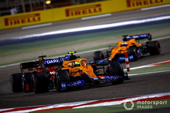 Lando Norris, McLaren MCL35M, Charles Leclerc, Ferrari SF21,  Daniel Ricciardo, McLaren MCL35M 
