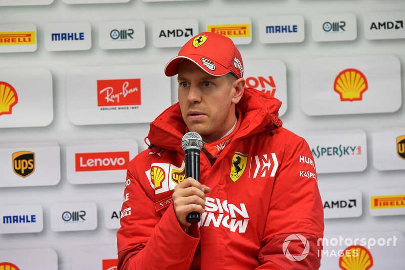 Sebastian Vettel, Ferrari, parle à la presse