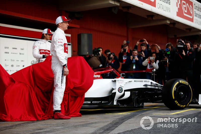 Kimi Raikkonen, Alfa Romeo Racing and Antonio Giovinazzi, Alfa Romeo Racing unveil the new Alfa Romeo Racing C38