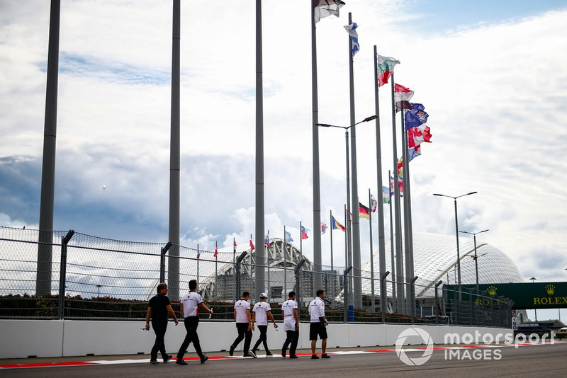 Charles Leclerc, Sauber, walks the track