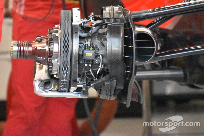 Ferrari brake assembly technical detail