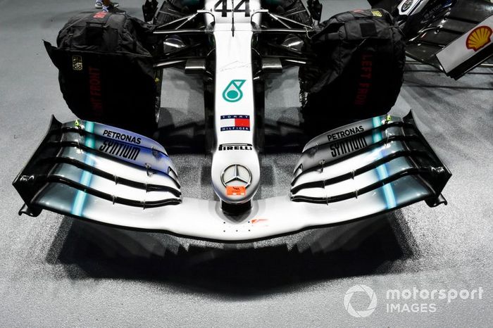 Front wing on Mercedes AMG F1 W10 