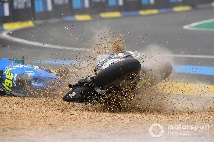 Caída de Joan Mir, Team Suzuki MotoGP, Karel Abraham, Avintia Racing