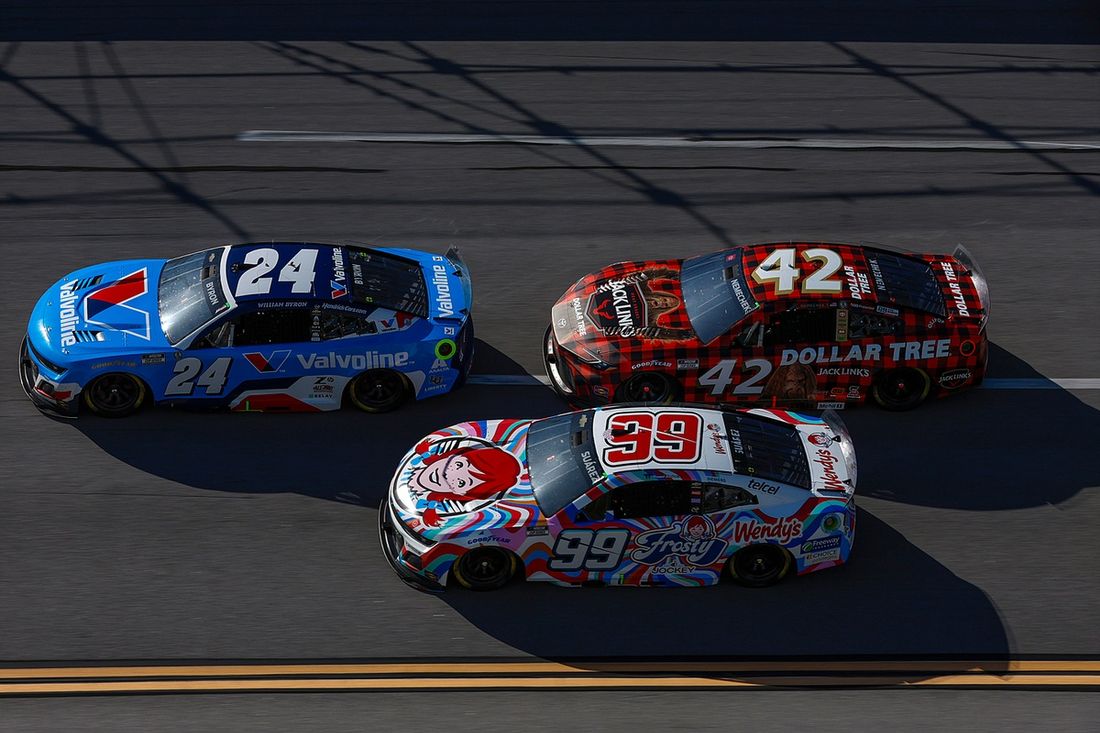 William Byron, Hendrick Motorsports Chevrolet, Daniel Suárez, Trackhouse Chevrolet, John Hunter Nemechek, LEGACY MOTOR CLUB Toyota