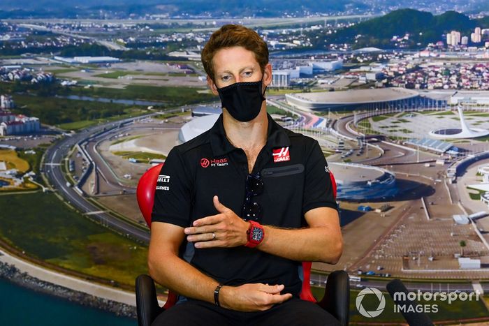 Romain Grosjean, Haas F1 en la conferencia de prensa