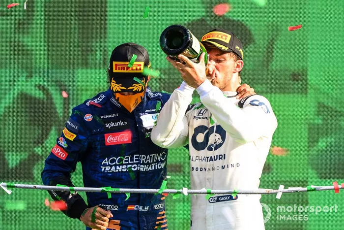 Podio: ganador Pierre Gasly, AlphaTauri