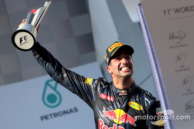 Podium: Sieger Daniel Ricciardo, Red Bull Racing