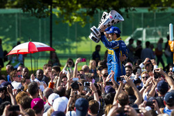 Sebastien Buemi, Renault e.Dams and Nicolas Prost, Renault e.Dams celebrate on the podium