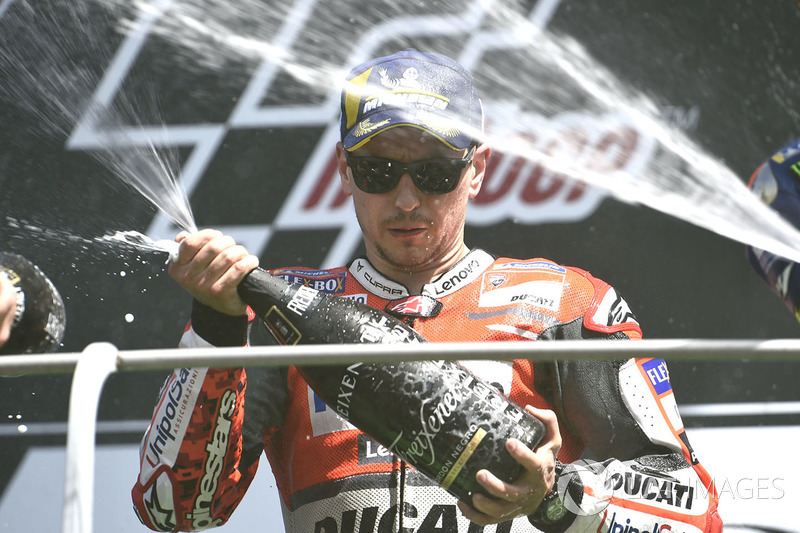 Подіум: переможець гонки Хорхе Лоренсо, Ducati Team