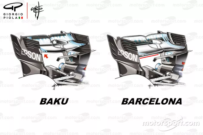 Aileron arrière de la Mercedes F1 W09  pour Bakou et pour Barcelone