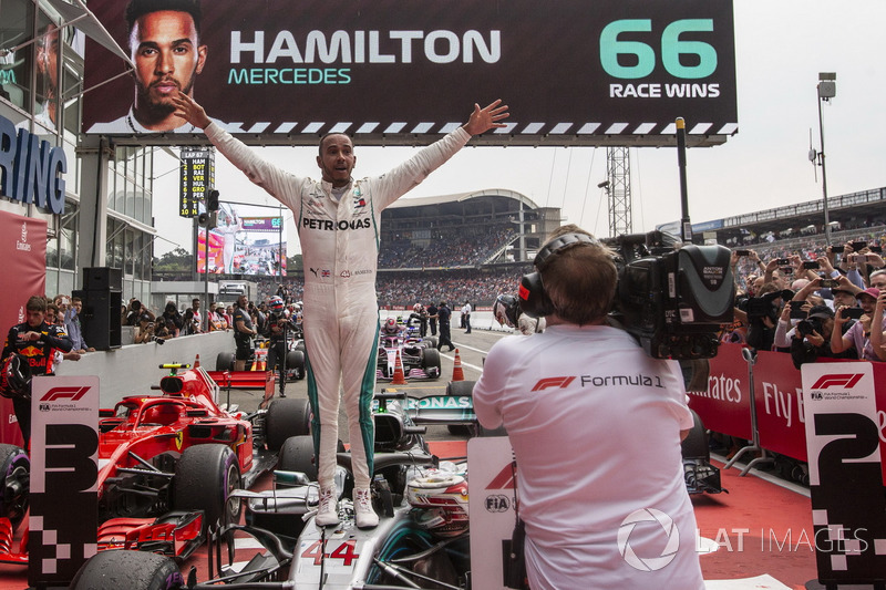 Lewis Hamilton, Mercedes-AMG F1 in parc ferme