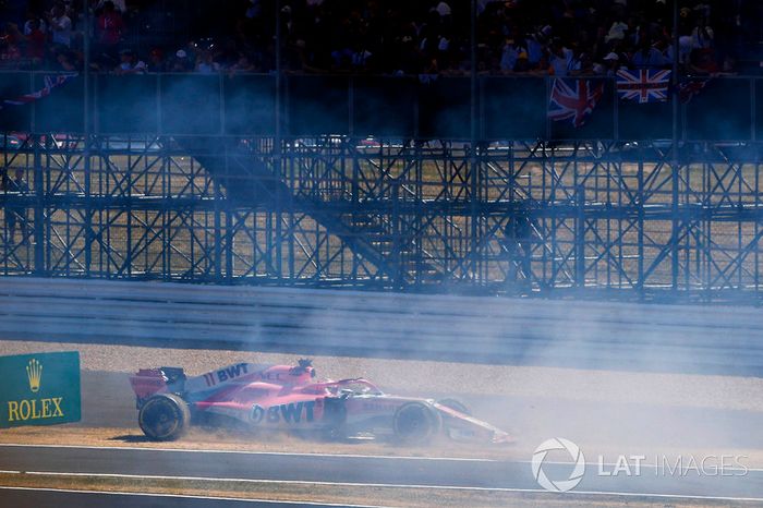 Sergio Perez, Force India VJM11, accidente