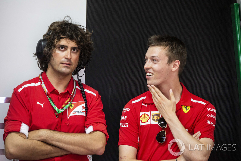 Daniil Kvyat, Ferrari and Marco Matassa, Ferrari Engineer