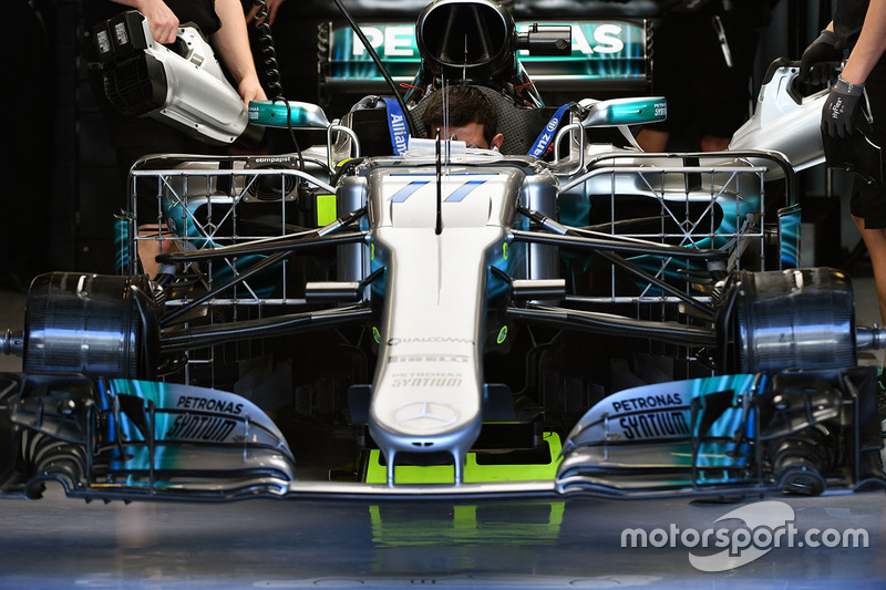 Mercedes-Benz F1 W08 avec des capteurs aérodynamiques