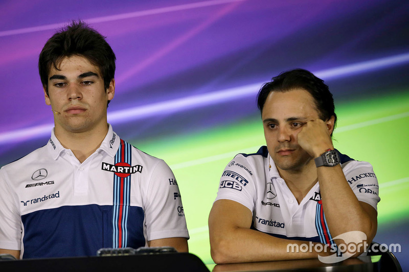 Lance Stroll, Williams, et Felipe Massa, Williams, lors de la conférence de presse FIA