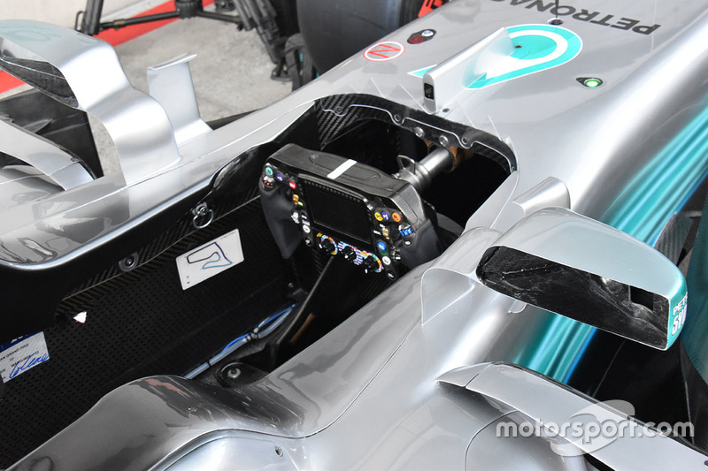 Mercedes AMG F1 W08 cockpit detail