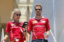 Sebastian Vettel, Ferrari, his PA Britta Roeske
