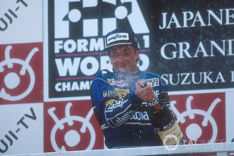 Podio: il vincitore Riccardo Patrese, Williams