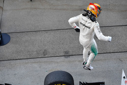 Lewis Hamilton, Mercedes AMG F1 celebrates in parc ferme
