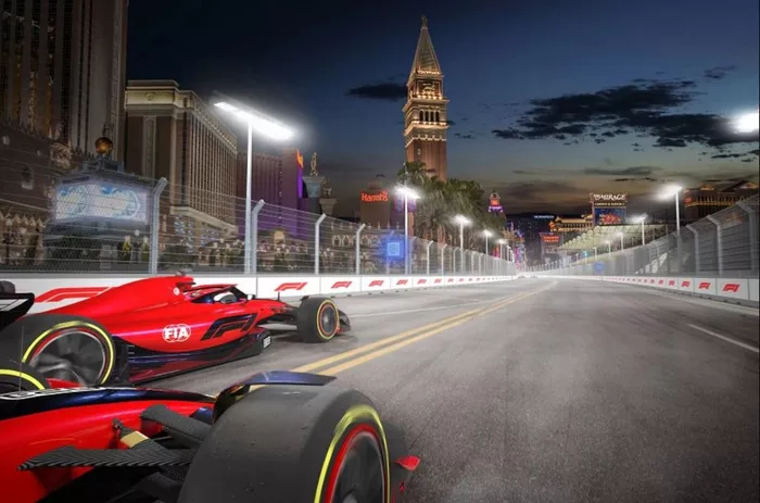 Acción en la pista de Las Vegas