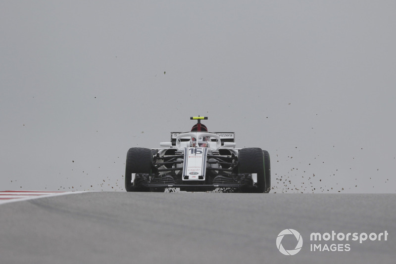 Charles Leclerc, Alfa Romeo Sauber C37 bring gravel back on to the track