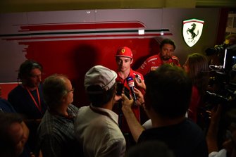 Charles Leclerc, Ferrari talks with the media