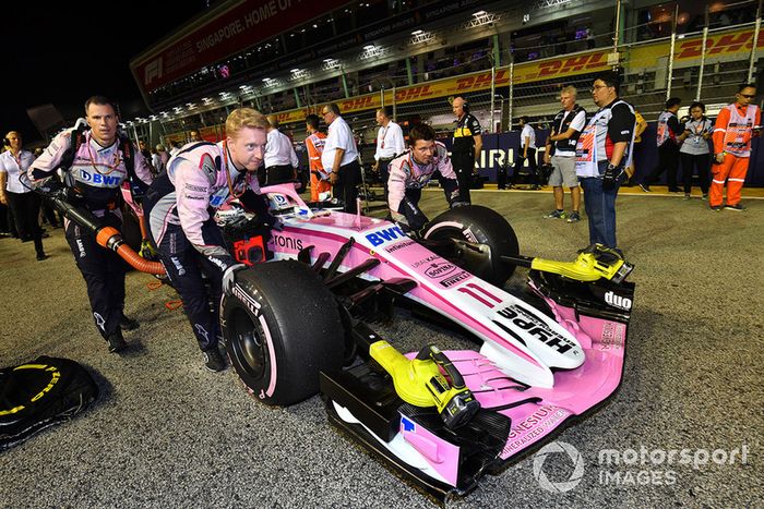 Sergio Perez, Racing Point Force India VJM11 on the grid 