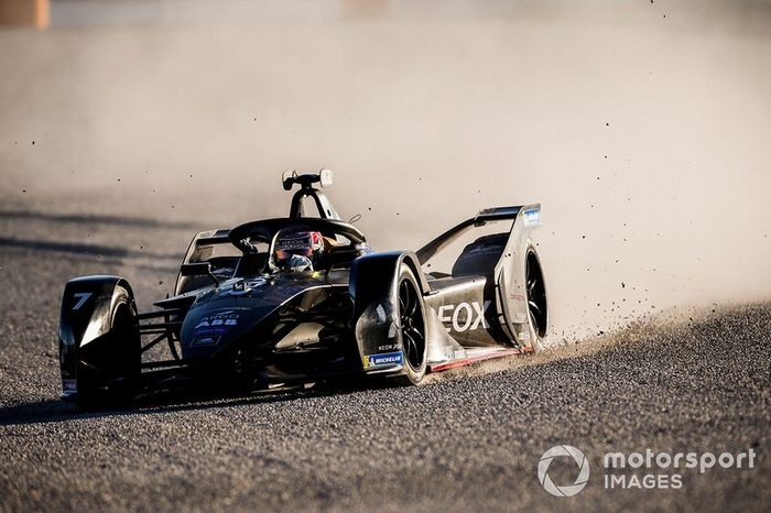 Nico Muller, Dragon Racing, Penske EV-4, in the gravel trap