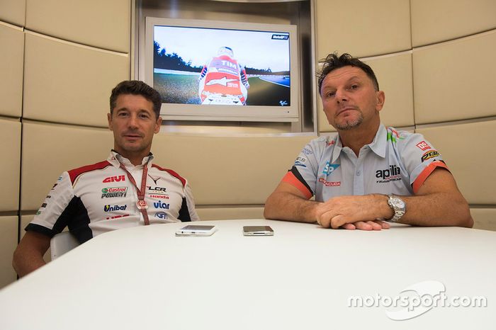 Lucio Cecchinello, Team LCR Honda director del equipo y Fausto Gresini, Aprilia Gresini Racing Team 